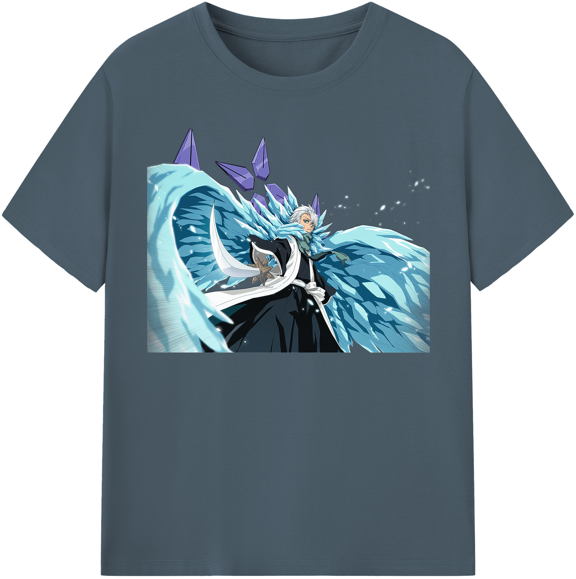（画像用） ブリーチ 日番谷冬獅郎（ひつがや とうしろう） BLEACH Hitsugaya Toushirou 綿100％半袖Tシャツ（フロントプリント）